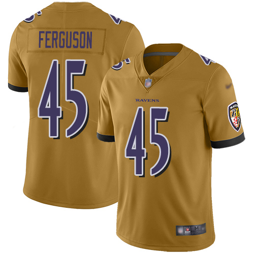 Baltimore Ravens Limited Gold Men Jaylon Ferguson Jersey NFL Football #45 Inverted Legend